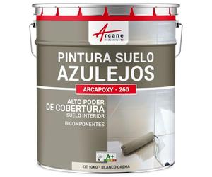ARCANE INDUSTRIES Pintura para Suelo de Baldosas - Resina epoxi para Suelo con baldosas - ARCAPOXY - 260 - Blanco Crema - RAL 9001
