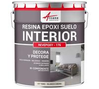 ARCANE INDUSTRIES Resina epoxi para suelos interiores - REVEPOXY - 176-10 kg (hasta 50 m² en 2 capas) Blanco Crema - RAL 9001