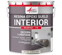 ARCANE INDUSTRIES Resina epoxi para suelos interiores - REVEPOXY - 176-2,5 kg (hasta 12,5 m² en 2 capas) Blanco Crema - RAL 9001
