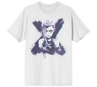 Arcane League of Legends Jinx - Camiseta de manga corta para adulto, cuello redondo, color blanco, Blanco, XL