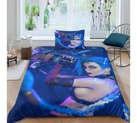 Arcane para Dormitorio Funda De Edredón Funda Nórdica 3D Impresión Jinx Personaje con Cremallera Juego De Cama Y Funda De Almohada Microfibra 2 Piezas Single（135x200cm）