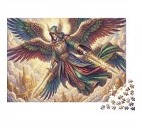 Arcángel de Alas de Esmeralda Puzzle 1000 Piezas Adultos Y Niños,Premium,Cartón,Deco Pared,Regalo Ideal,14 Años+,Rompecabezas,Desafío,Anti-estrés,Relax,Reto,Educativo 70x50cm