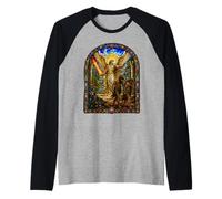 Arcángel expulsa Arte Mosaico de la Catedral de Adán y Eva Edén Camiseta Manga Raglan