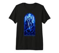 Arcángel Miguel Ángel Católico Color Azul Vitral Camiseta Premium