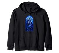 Arcángel Miguel Ángel Católico Color Azul Vitral Sudadera con Capucha