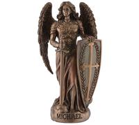 Arcángel Miguel Ángel de la Justicia en miniatura de piedra artificial pintada a mano con color bronce, colección Veronese, 708-78397