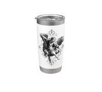 Arcángel Miguel Espada Venganza Vaso térmico de acero inoxidable de doble pared