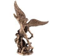Arcángel Miguel lucha contra el mal en miniatura, piedra artificial pintada a mano con color bronce, colección Veronese 70875579