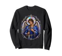 Arcángel Miguel Manto Azul Arte Sagrado Devocional Sudadera