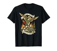 Arcángel San Miguel Cazador de Satanás diseño Vintage Camiseta