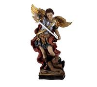 Arcángel San Miguel figura 20 cm. resina peana decoración