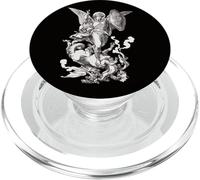 Arcángel San Miguel luchando contra el dragón católico PopSockets PopGrip para MagSafe