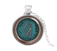 Arcángel Uriel Sigil collares de cristal moda collar de cadena redonda para hombres colgante vintage joyería marido regalo, Aleación de zinc