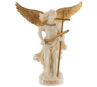 Arcángel Zadkiel Ángel de la Gracia en miniatura, piedra artificial, pintado a mano con pintura dorada, colección Veronese, 708-78196