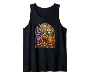 Arcángeles Mosaico Sagrado Católico Devocional Icono Arte Fe Camiseta sin Mangas