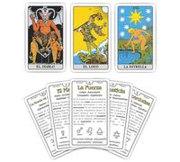 ARCANIA - Tarot fácil para Principiantes con Instrucciones para Aprender de Manera Sencilla y Rápida. Contiene Palabras Clave, Zodiaco, Planetas y 4 Elementos. Incluye Guía Digital Descargable