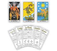 ARCANIA - Tarot fácil para principiantes en italiano con instrucciones para aprender de forma sencilla y rápida. Contiene palabras clave, zodiaco, planetas y 4 elementos