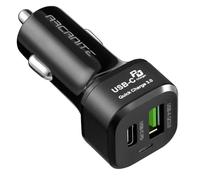 ARCANITE Cargador de Coche, Cargador USB de Doble Puerto rápido de 45 W - USB-C PD3.0 (27 W), USB-A QC3.0 (18 W), Premium+