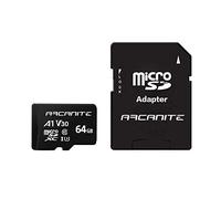 ARCANITE - Tarjeta de memoria microSDXC de 64 GB con adaptador SD, A1, UHS-I U3, V30, 4K, Clase 10, microSD, Velocidad de lectura hasta 90 MB/s