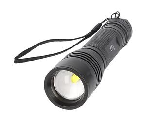 Arcas 30700032 - Linterna LED Zoom de alto rendimiento con 18 W, zoom y 3 funciones de iluminación, funciona con pilas, de aluminio resistente a la intemperie, ideal para ocio y trabajo