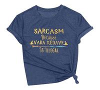 Arcasm Because Avada Kedavra is Illegal Camisetas para mujer 2026 Casual Entrenamiento Moda Suelta Camisetas Lindas Camisetas de Manga Corta Ajuste Holgado Letras Primavera Camiseta Gráfica Verano