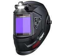 ARCCAPTAIN Careta de Soldadura Automática con Luz, Visión 10 x 9,3 cm | Clase óptica 1/1/1/1, oscurecimiento 1/25000s, solar, 4 sensores de arco, tonos 4/5-9/9-13, batería reemplazable
