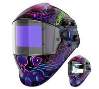 ARCCAPTAIN Casco de Soldadura de Color Verdadero, Campana de Soldadura de oscurecimiento automático con 4 sensores de Arco, máscara de Soldadura alimentada por energía Solar, Casco Soldador, Cyber