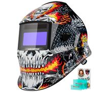 ARCCAPTAIN Casco de soldadura de oscurecimiento automático, 1/1/1/1, capucha de soldadura de color verdadero, 4 sensores de arco 1/25000s, tiempo de respuesta solar, casco de campana de soldadura