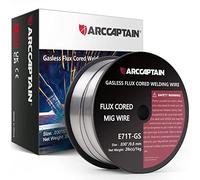 ARCCAPTIAN Alambre de soldadura 0,8 mm 1 kg E71T-GS MIG para soldadora sin gas MIG/MAG FLUX alambre de soldadura con certificado TÜV, rollo de alambre D100 con mandril de 20 mm