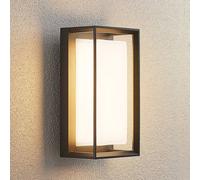Arcchio Aplique de pared LED Ismera, antracita/opal, IP65, cristal