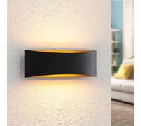 Arcchio Aplique de pared LED Jelle, 27 cm, negro/oro, arriba/abajo True