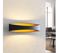 Arcchio Aplique de pared LED Jelle, 44 cm, negro/oro, arriba/abajo