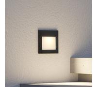 Arcchio Aplique LED empotrable Zamo, negro, 11 cm, IP65 True