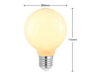 Arcchio Bombilla LED G80 E27, 8 W, 2700 K, opalina, atenuable EC:EPREL:979724