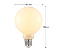 Arcchio Bombilla LED G95 E27, 8 W, 2700 K, opalina, atenuable