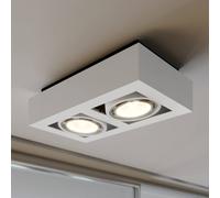 Arcchio downlight de techo Ronka, 34 cm, 2 luces, blanco, GU10
