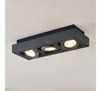 Arcchio downlight de techo Ronka, 50 cm, 3 luces, gris, GU10 True