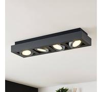 Arcchio downlight de techo Ronka, 65 cm, 4 luces, gris, GU10