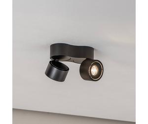 Arcchio Downlight LED Rotari, 1240 lm, 2 luces, negro