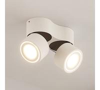Arcchio downlight LED Rotari, blanco, 2 luces, 1362 lm True