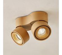 Arcchio Downlight LED Rotari, marrón, 2 luces, 8,9W True
