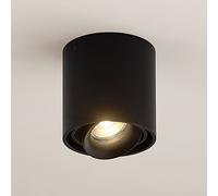Arcchio downlight Walza, negro, metal, Ø 9,3cm, GU10 True