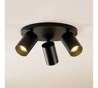 Arcchio Foco Brinja, negro, redondo, Ø 6 cm, 3 luces, GU10