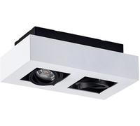 Arcchio foco Vince, 25 cm, 2 luces, blanco/negro, GU10