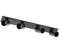 Foco Arcchio Brinja, negro, 65 cm de largo, Ø 7 cm, 4 luces.