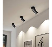 Arcchio foco empotrable Davin, negro, cilindro, lote de 2