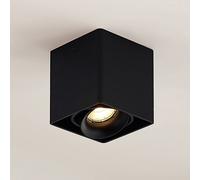 Arcchio Kubika Downlight, 9 cm, negro, 1 luz, metal True
