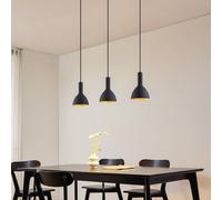 Arcchio Lámpara colgante Cosmina, 3 luces, longitud 90 cm, negro True