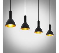 Arcchio Lámpara colgante Cosmina, 4 luces, longitud 120 cm, negro