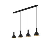 Arcchio Lámpara colgante Cosmina, 4 luces, longitud 120 cm, negro